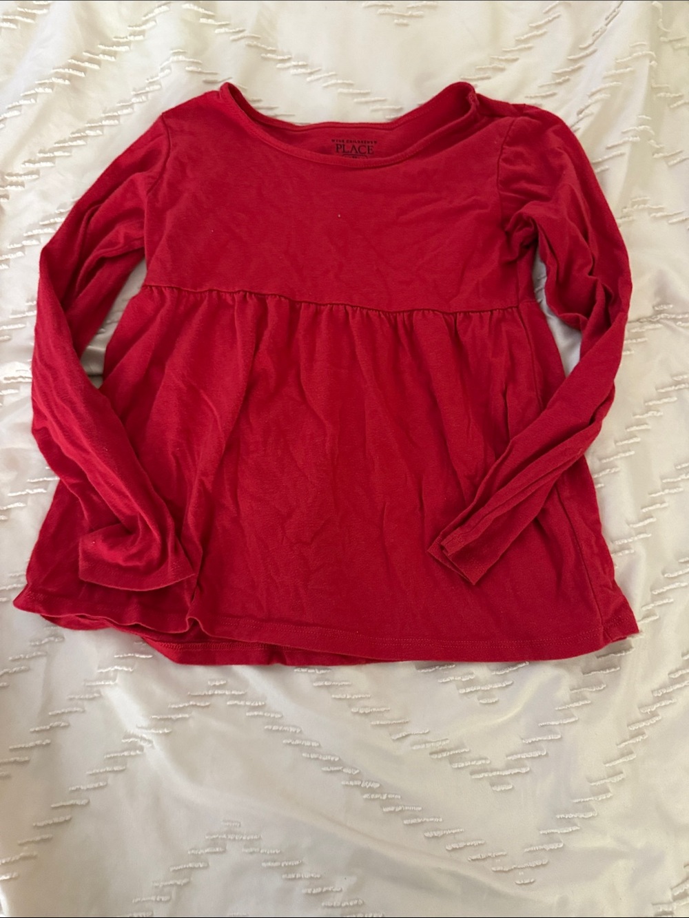 The Children's Place Red Long-Sleeve Peplum Top